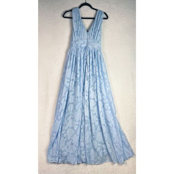 Lulus Sweet Sophistication Light Blue Burnout Floral Maxi Dress Size S NWT - Picture 11 of 15